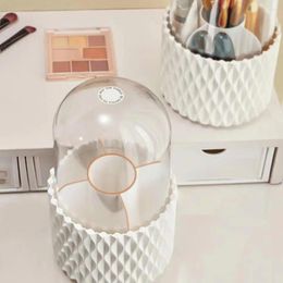 Storage Boxes White Easy To Install Makeup Brush Holder Durable And Space-saving Water Waver Pattern
