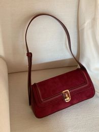 Jiaerdi Vintage Elegante rote Umhängetasche für Frauen High Street Luxury Designer Handtasche Frau Retro Geldbörse Achselstasche Y2K 240402