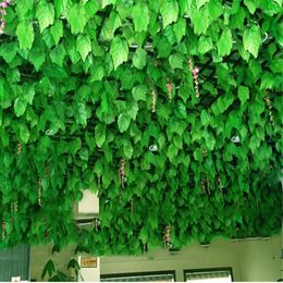 Decorative Flowers 360pcs/lot Artificial Plants Grape Garland Greens Rattan Plastic Vines Hanging Silk Greenery Leaf Garden Wedding Wall