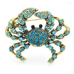 Brooches Wuli&baby Sparkling Cute Crab For Women Unisex Vintage 2-color Beautiful Sea Animal Party Casual Brooch Pins Gifts