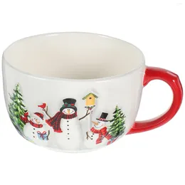 Mugs Ceramic Coffee Mug Cereal Christmas Breakfast Cup Salad Bowl Lovely Soup Ceramics Office Water Cups