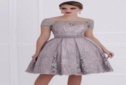 2018 Sex Design Short Sleeves A Line Homecoming Dress Mini Short Bridesmaid evening dress party dress Prom gown With Lace2833292