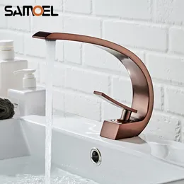 Bathroom Sink Faucets Creative Contemporary Brass Oil Rubbed Bronze Faucet ORB Brown Basin Water Tap Mixer Torneira Banheiro B3383