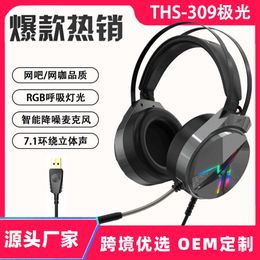 Headworn Gaming for Mobile Phones, Computers, Subwoofers, Wired Esports, PS4 Earphones with Microphone