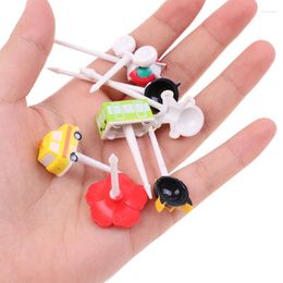 Forks 5Pcs Creative Cartoon Fruit Fork Set Plastic Small Sweet Mouth Cute Portable Toothpick Cake