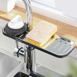 Hooks Adjustable Sink Sponge Holder Faucet Soap Storage Rack Dish Cloth Drain For Bathroom Kitchen Accessories Organiser