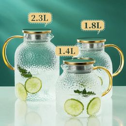 Crystal Cold Water Kettle Water Cooling Kettle Set Glass Water Kettle Household Large Capacity Water Cup INS Exquisite Teapot 240325