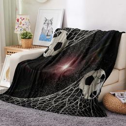 Blankets Black Soccer Football Sport Ball Kids Girl Boy Baby Soft Warm Polyester Throw Flannel Blanket For Couch Bed Travel Cover