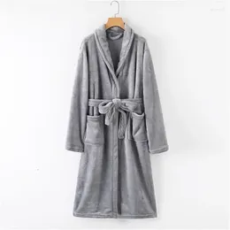 Home Clothing Warm Bathrobe Fleece Men's Gown Plus Velvet Winter Robe Couple Night Autumn Sleepwear Thicken Flannel Coral Women's