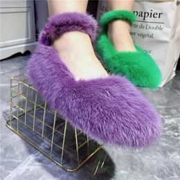Casual Shoes Ankle Straps Women Flats Winter Warm Outside Loafers Espadrilles Ladies Driving Flat Moccasins