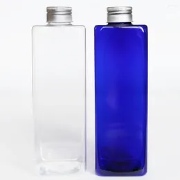 Storage Bottles Square 500ml Empty Liquid Plastic With Aluminum Lid Shampoo Pet Containers