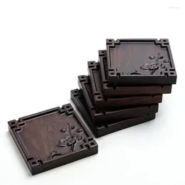 Tea Trays Vintage Wooden Square Heat Resistant Drink Mat Table Coffee Cup Pad Non-slip Ceremony Accessory