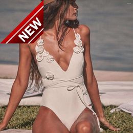 2024 New Fashion Designer Sexy Bikini Sets Cheap Womens White Flower Sexy Bikini Women Trend Swimsuit Off Shoulder Swim Suits DeepV Monokini Biquini Bathingsuit Bod