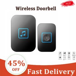 Doorbell Wireless Doorbell Waterproof One For Two And One For One Wifi Pager Smart Home Electronic Music Doorbell Household Door Bell