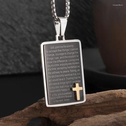 Pendant Necklaces Men's And Women's Creative Fashion Christian Cross Bible Verses Prayer Necklace Catholic Amulet Daily Wear