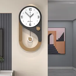 Wall Clocks Industrial Wooden Clock Pendulum Luxury Classic Creative Watch European Silent Horloge Murale Living Room Decoration