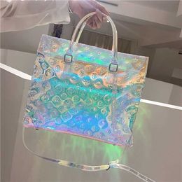 designer bag 2023 New Colorful Square Bag Acrylic Chain Beach Transparent Laser Fitness Vacation Tide