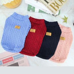 Dog Apparel Autumn Winter Sweater Cat Pet Supplies Items Warm Solid Four-color Striped Knitwear Thick Vest For XS-XL