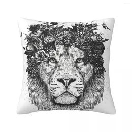 Pillow Floral Lion (bw) Throw S Cover Case Christmas Pillowcases Ornamental Pillows