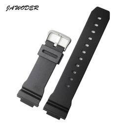 JAWODER Watchband 26mm Black Silicone Rubber Watch Band Strap Stainless Steel Clasp for Casiogshock 6900 Sports Watch Straps7794442