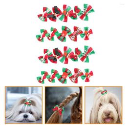 Dog Apparel 20pcs Colourful Xmas Hair Bows Christmas Pet Bowknot Ties Headdress