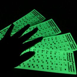 Luminous Keyboard Sticker Letter -Schutzfilm Alphabet -Layout für Laptop -PC Spanisch/Englisch/Russisch/Arabisch/Französisch Sprache