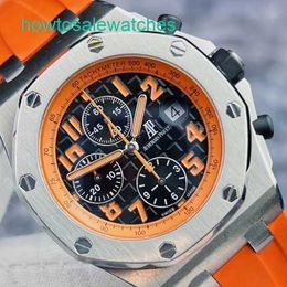 Luxury AP Wrist Watch Royal Oak Offshore Series 26170ST Orange Volcano Face Chronometer Automatic Mechanical Mens Watch