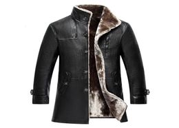 Men Sheep Leather Jacket Coat Parka Real Fur Mens Clothing Long Plush Thick Over Winter Sheepskin Jackets Men Large Size3524419