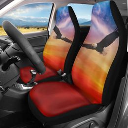 Car Seat Covers Cover Cushion Universal Flying Eagle Print Fashion Breathable Front And Back For Vehicle Truck Accessories