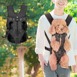 Dog Carrier Adjustable Pet Front Backpacks Hands Free Breathable Outgoing Bag Oxford Puppy Carring Bags Portable Spring