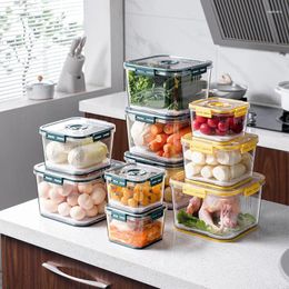 Storage Bottles Food Grade Plastic Pet Refrigerator Square Sealed Transparent Box Kitchen Household