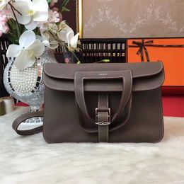 High definition leather designer bag 31cm Hazan Saddle Bag Togo Cowhide Litchi Pattern Single Shoulder Womens Bag