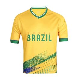 Quick Dry Brazil Football Jersey Camiseta Hombre National Team Soccer Uniform Sports Wear 240321