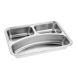 Disposable Dinnerware Snack Tray Lid Plate Home Supplies Stainless Steel Lunch Divided Panel Holder Compartment Plates Household