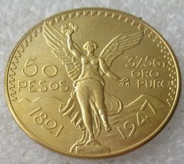 A Set Of 19211947 10pcs Craft Mexico 50 Peso Gold Plated copy coin home decoration accessories7520099