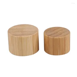 Storage Bottles 100pcs Natural Bamboo Wood Dropper Cap For Essential Oil Cover Leak Proof Screw With Plastic Drop Plug Cosmetic Packaging