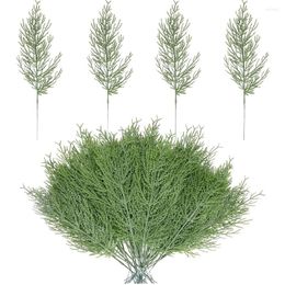 Decorative Flowers 40 Pcs Faux Cedar Twigs Fake Pine Needles Nativity Ornament Decorate Branches Leaves Plants Large Home