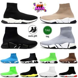Designer Shoes Socks Casual Running Shoes Platform Men Mens Woman Shiny Knit Speed 2.0 1.0 Trainer Runner Sneaker Sock Shoe Nice Master Emed Womens Sneakers Speeds