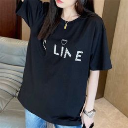 designer's men's women's short sleeved sportswear set High Edition Summer Luxury Heavy Industry Letter Liu Ding Love and Loose Short T-shirt