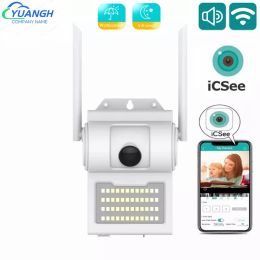 Cameras 5MP ICSee Wall Lamp Outdoor IP Camera WIFI Security Protection Waterproof CCTV Camera Wireless Smart Home