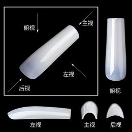 500pcs XXL C Curve Square Nail Tips Clear/Natural Straight Extra Long Salon 2XL Fake Nails Art Half Cover Artificial False Nails