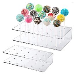 Decorative Plates 15 Holes Acrylic Lollipop Display Stand Rectangle Shape Durable Holder Wedding Party Candy Dessert Stick