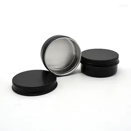 Storage Bottles 100pcs 50g Empty Travel Skin Care Cream Metal Jar 50ml Black Small Aluminum Can Pot Cosmetic Makeup Container