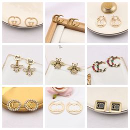 20style Classic Designer Luxurys Fashion G-Letter 18K Gold Plated 925 Silver Stud Earrings Letter Earring For Women High Quality Jewellery Accessory Gifts