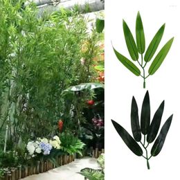 Decorative Flowers 50Pcs Artificial Bamboo Leaves Simulated Fake Branches Plants For Home Office Restaurant Adornment