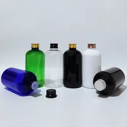 Storage Bottles 20pcs 250ml Empty Black Plastic Gold Aluminium Cap For Shower Gel Shampoo Liquid Soap Facial Cleanser Cosmetic Packaging