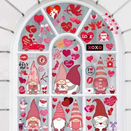 Window Stickers Valentine'S Day Electrostatic Sticker Goblin Dwarf Glass Door