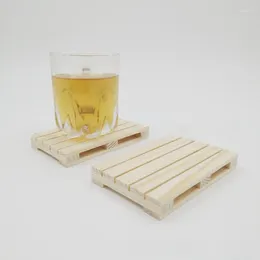 Table Mats 1Pc Wood Pallet Mini Wooden Beverage Beer Support For Home Decoration Glass Cups