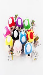 6CM Super Bros Mushroom Keychain Plush pendants toy Japan Anime Mini Bros Luigi Yoshi6402904