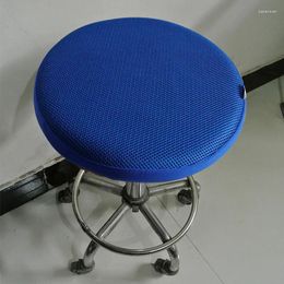 Chair Covers 1PC Solid Color Bar Seat Case Dining Cover Slipcover Elastic Thickened Round Stretchable Stool